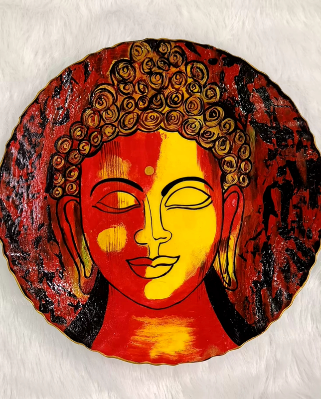 Hand Painted Lord Buddha in wallplate